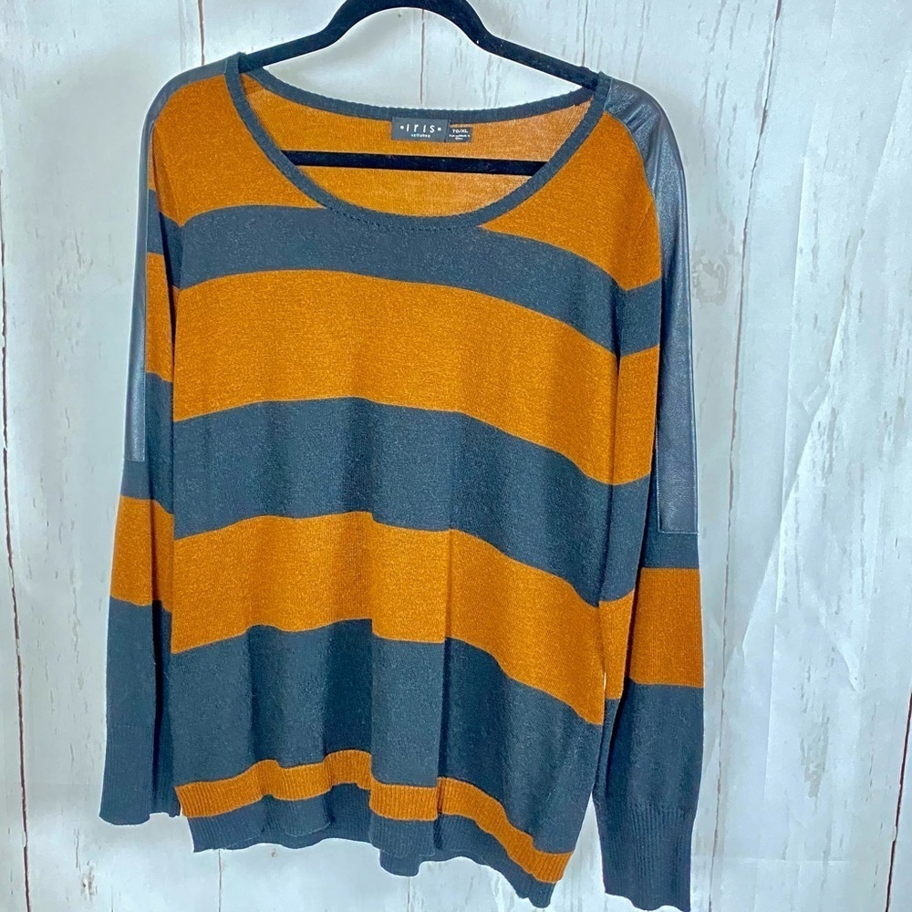 Iris Setlakwe striped brown black sweater XL